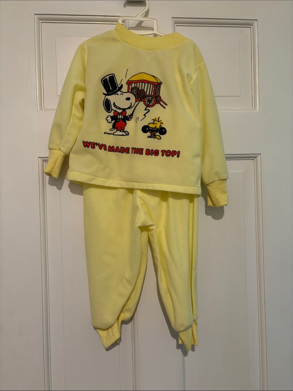 Yellow Snoopy & Woodstock Kids Two-Piece Matching Set